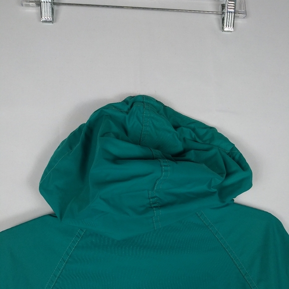 Vintage LL Bean Anorak 1/4 Zip Windbreaker Pullover Women's Size L Teal Green - Picture 7 of 7